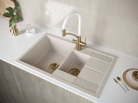 Paulmark Смеситель для кухни SIEGEN, бронза/белый, 213111-BrW