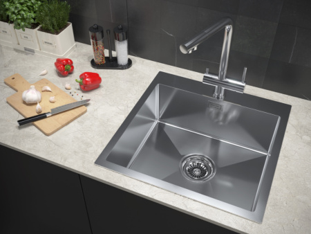 Paulmark Смеситель для кухни SKALEN, нержавеющая сталь, 213020-SS