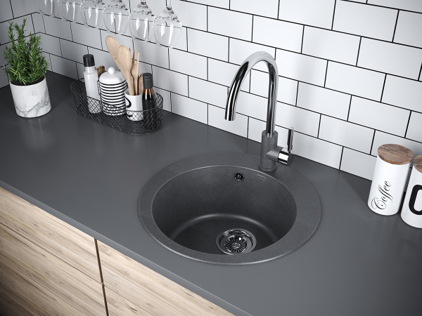 Paulmark Смеситель для кухни Holstein, графит-хром, Ho212063-DGCR