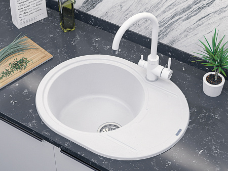 Paulmark Смеситель для кухни ESSEN, белый матовый, 213211-431