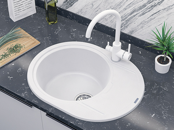 Paulmark Смеситель для кухни ESSEN, белый матовый, 213211-431