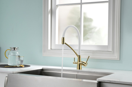 Paulmark Смеситель для кухни SIGEN, золото/белый, 213111-GW