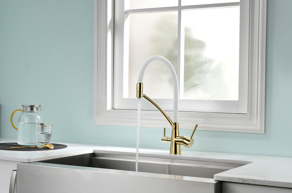 Paulmark Смеситель для кухни SIGEN, золото/белый, 213111-GW