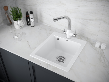 Paulmark Смеситель для кухни ESSEN, белый-хром, 213011-WHCR