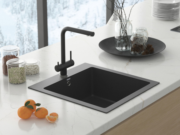 Paulmark Смеситель для кухни SKALEN, черный , 213020-308