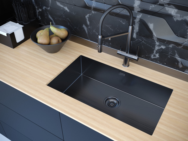 Paulmark Мойка нерж. сталь AISI304 KOHER, PM807444-GM, вороненая сталь, 740х440мм Paulmark Мойка нерж. сталь AISI304 KOHER, PM807444-GM, вороненая сталь, 740х440мм