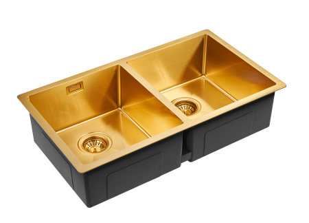 Paulmark Мойка нерж. сталь AISI304 DOPPLET, PM507844-BG, брашированное золото, 780х440мм