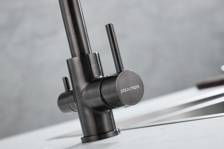 Paulmark Смеситель для кухни ESSEN, PVD, вороненая сталь, 213011-GM