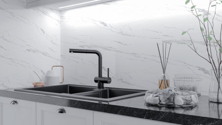 Paulmark Смеситель для кухни Dosse, антрацит, Do214418-401