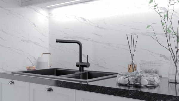 Paulmark Смеситель для кухни Dosse, антрацит, Do214418-401