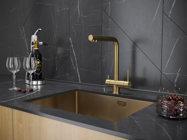 Paulmark Смеситель для кухни SKALEN, брашированное золото, 213020-BG