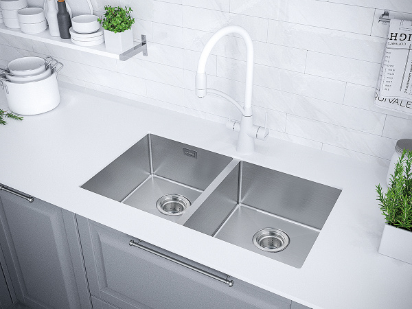 Paulmark Мойка нерж. сталь AISI304 DOPPLET, PM507844-BS, брашированная нерж.сталь, 780х440мм