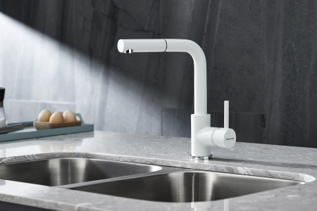 Paulmark Смеситель для кухни Kassel, белый матовый полностью, Ka214311-431TW