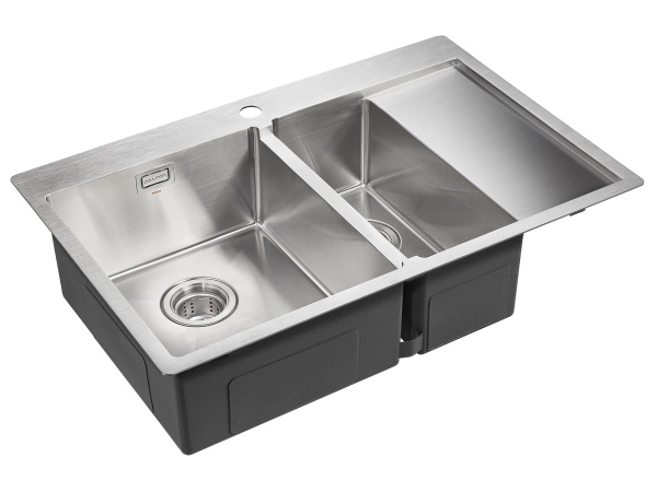 Paulmark Мойка нерж. сталь AISI304 UNION, PM537851-BSL, брашированная нерж. сталь, левая, 780х510мм