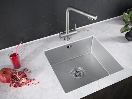 Paulmark Мойка нерж. сталь  AISI304 LASSAN, PM304444-BS, брашированное золото, 440х440мм