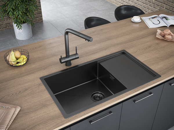 Paulmark Мойка нерж. сталь AISI304 PLATTE, PM807844-GM, вороненая сталь, 780х440мм Paulmark Мойка нерж. сталь AISI304 PLATTE, PM807844-GM, вороненая сталь, 780х440мм