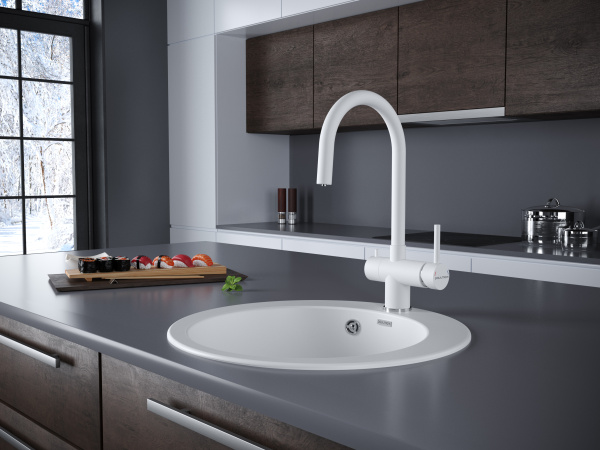 Paulmark Смеситель для кухни Heller, матовый белый, He213218-431