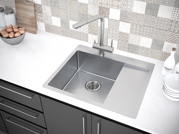 Paulmark Мойка нерж. сталь AISI304 ALSTER, PM825951-BSL, брашированная нерж. сталь, левая, 590х510мм