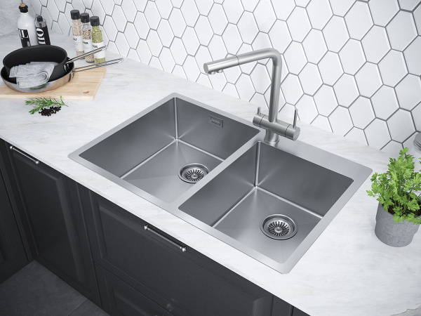 Paulmark Мойка нерж. сталь AISI304 BERMAN, PM517851-BS, брашированная нерж.сталь, 780х510мм