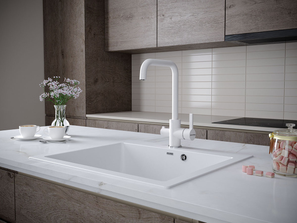 Paulmark Смеситель для кухниLOGAS, Lo213021-331, Белый