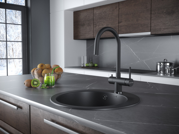 Paulmark Смеситель для кухни Heller, антрацит, He213218-401