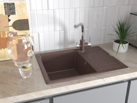 Paulmark Мойка кварцевая WEIMAR, PM216550-BLM, черный металлик, 650х500 мм