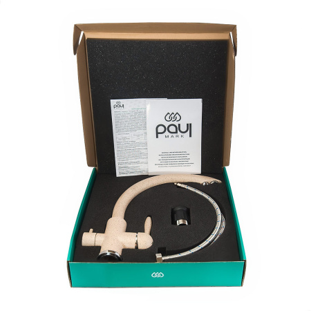 Paulmark Смеситель для кухни Essen, песок, две воды, Es213001-302