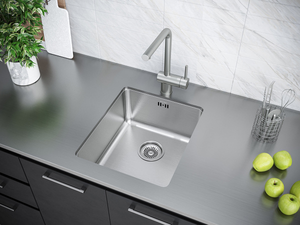 Paulmark Мойка нерж. Cталь AISI304  VISTA, PM904438-BS, брашированная нерж. сталь, 380х440мм Paulmark Мойка нерж. Cталь AISI304  VISTA, PM904438-BS, брашированная нерж. сталь, 380х440мм