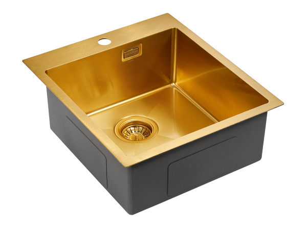 Paulmark Мойка нерж. сталь AISI304 NECKAR, PM804551-BG, брашированное золото, 450х510мм Paulmark Мойка нерж. сталь AISI304 NECKAR, PM804551-BG, брашированное золото, 450х510мм